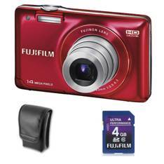 Kit Camara Digital Fujifilm Finepix Jx500 Rojo 14 Mp Zo X 5 Hd Lcd 27 Litio   Funda   Sd 4gb